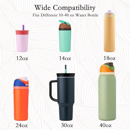 Bigwaves Silicone Handle Strap, Compatible Owala Freesip - Fits 16oz to 40oz, Water Bottle Carrier Grip Accessories for Running, Bike, Gym or Jogging (with Handle, White) - Image 3