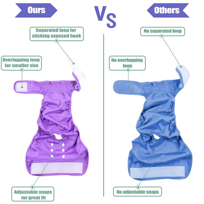 wegreeco Christmas Washable Reusable Premium Dog Diapers, XX-Large, Bright Color, for Female Dog, Pack of 3,Small Dog Puppy & Doggy Diapers Female,Dog Period Panties Diapers Female in Heat - Image 3