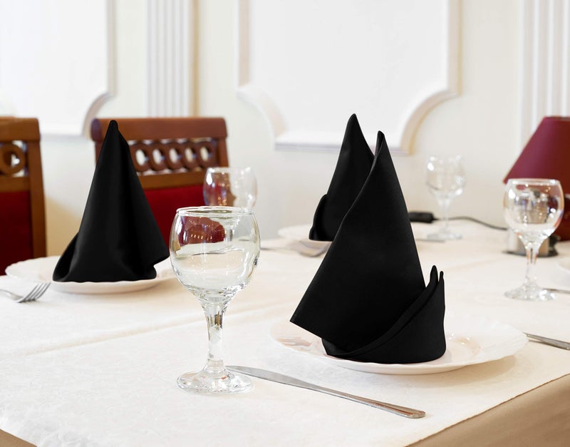Utopia Kitchen Black Cloth Napkins [12 Pack, 18x18 Inch] Absorbent Cotton Blend Washable and Reusable for Dinner, Restaurant, Lunch, Wedding and Hotel - Image 5