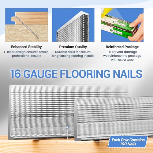 meite 16 Gauge Flooring Nails 1-1/2 Inch, 16GA L Cleat Nails Hardwood Flooring Nails for Flooring Nailer Gun (1,000 Counts) - Image 3