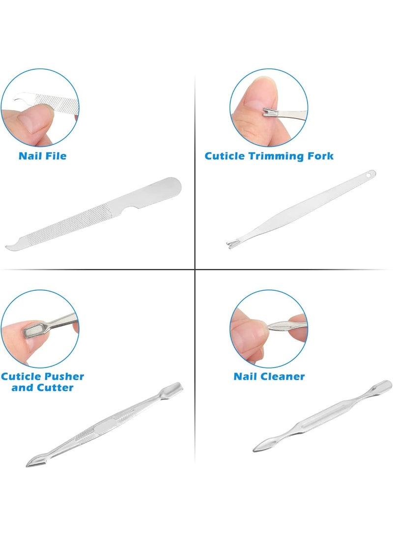 مجموعة مانيكير 12 في 1، مقص أظافر من الفولاذ المقاوم للصدأ، أدوات ملعقة أذن، أدوات مانيكير وباديكير مع حقيبة معدنية (ألوان حقيبة متنوعة) - Image 2