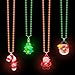 Traplace 4 Pack Christmas Party Favors Christmas Lights Necklace 4 Designs Colorful Light Up Christmas Necklace Ugly Sweater Party Xmas Decorations Safe Battery Operated Xmas Party Accessories for Adults - Image 2