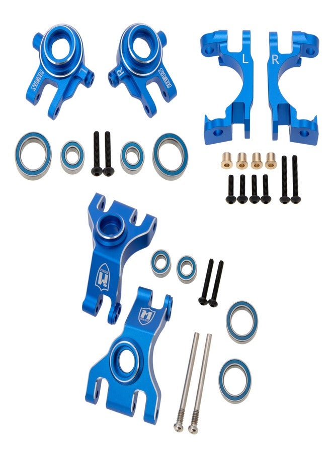 MEUS RACING مفاصل توجيه من الألومنيوم من MEUS Racing، حامل محور العجلة C-Hub فقط لسيارات Traxxas الجديدة بمقياس 1/10 4X4 Slash/Rustler/F-150 Raptor R/Hoss/Jato/Fiesta مع طقم الترقية 9080 شديد التحمل #9037 9032 9050 - Image 2