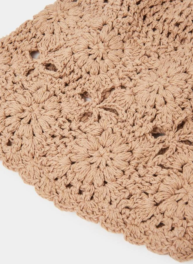 Styli  Khaki Crochet Beanie for Women | Best Price UAE