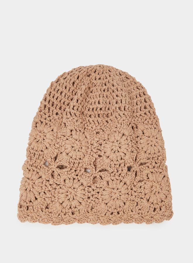 Styli Khaki Crochet Beanie - Image 1