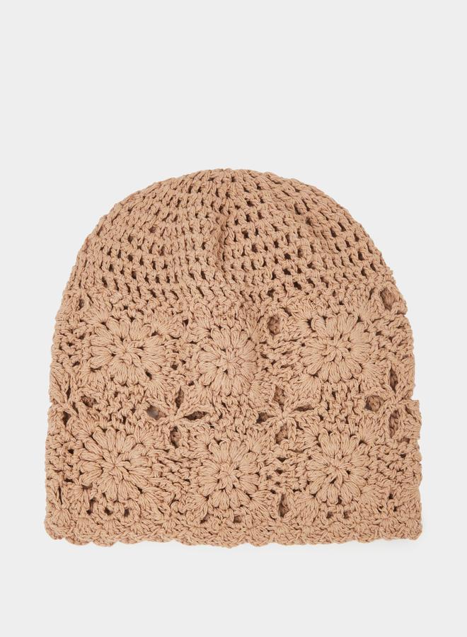 Styli Khaki Crochet Beanie - Image 2