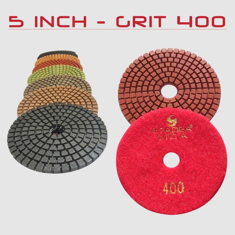 STADEA Premium Grade Wet 5" Diamond Polishing Pads Set for Concrete Polish - Image 5