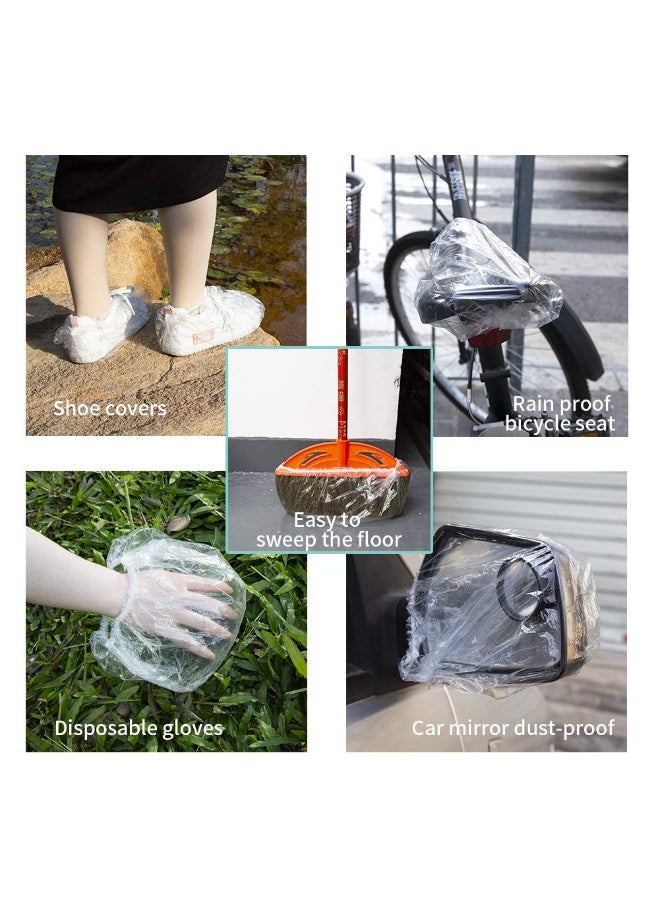 AIDIQIU Disposable Shower Caps 100 Pcs - Multi-Purpose Thickening Elastic Bath Cap Plastic Waterproof Clear Shower Caps Bath Shower Hair Caps Women Spa,Home Use, Hotel and Hair Salon, Portable Travel(18.1") - Image 2