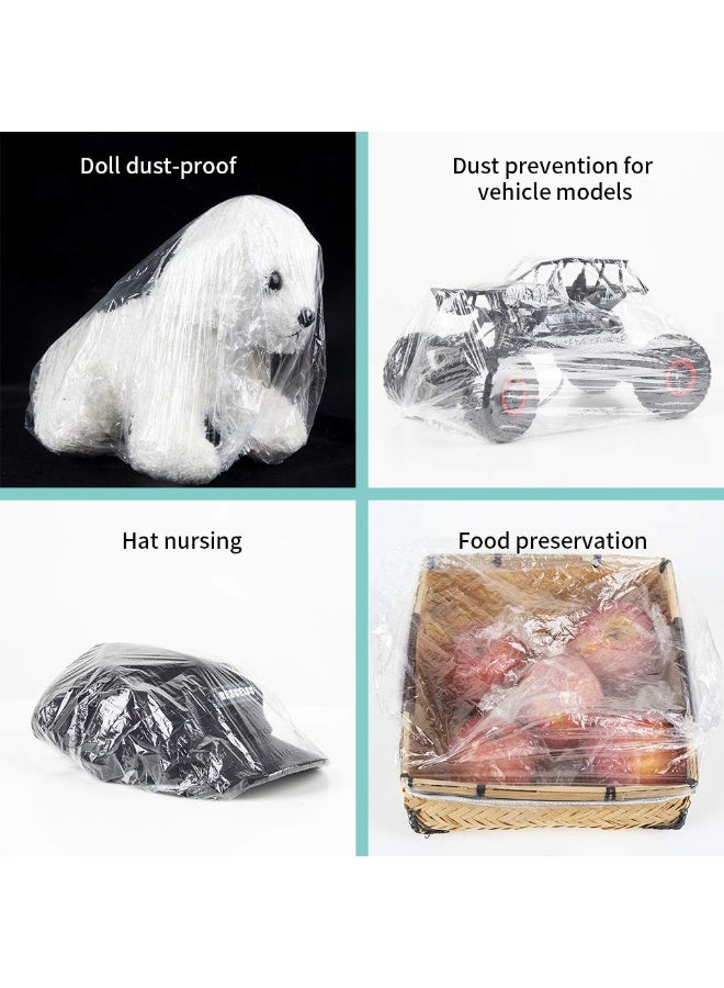 AIDIQIU Disposable Shower Caps 100 Pcs - Multi-Purpose Thickening Elastic Bath Cap Plastic Waterproof Clear Shower Caps Bath Shower Hair Caps Women Spa,Home Use, Hotel and Hair Salon, Portable Travel(18.1") - Image 4