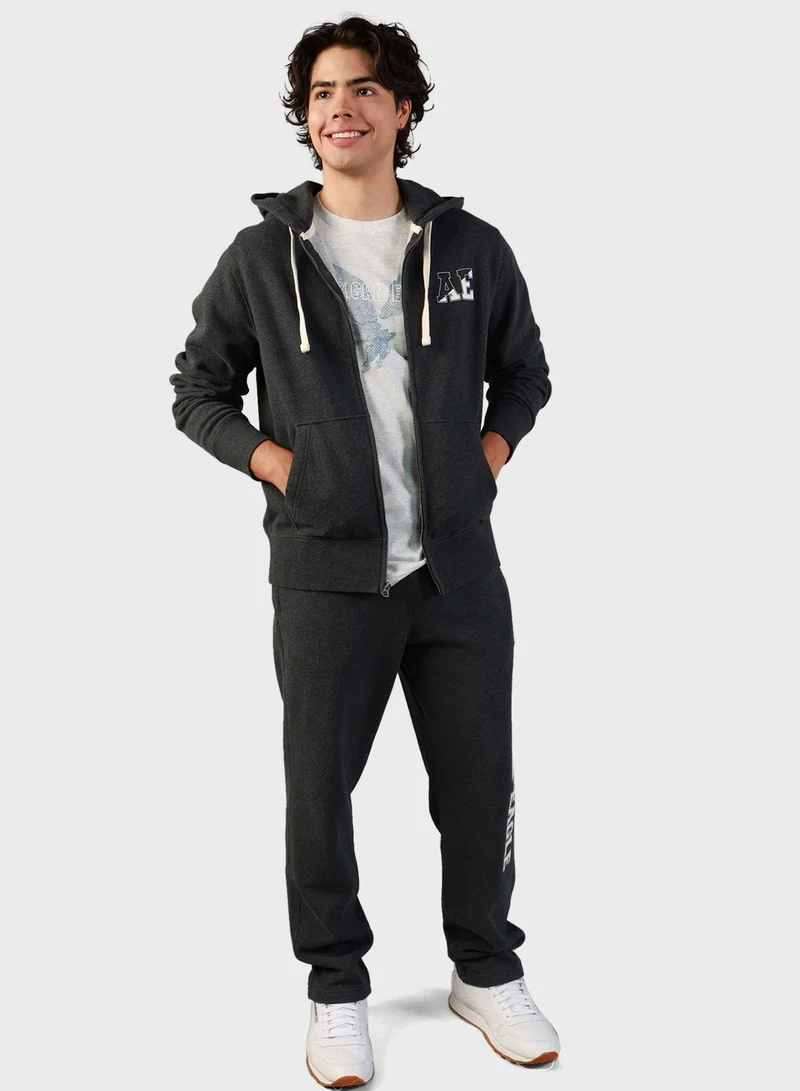 American Eagle Graphic Zip Through Hoodie