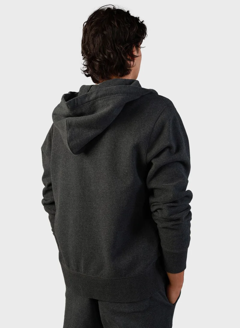 American Eagle Graphic Zip Through Hoodie