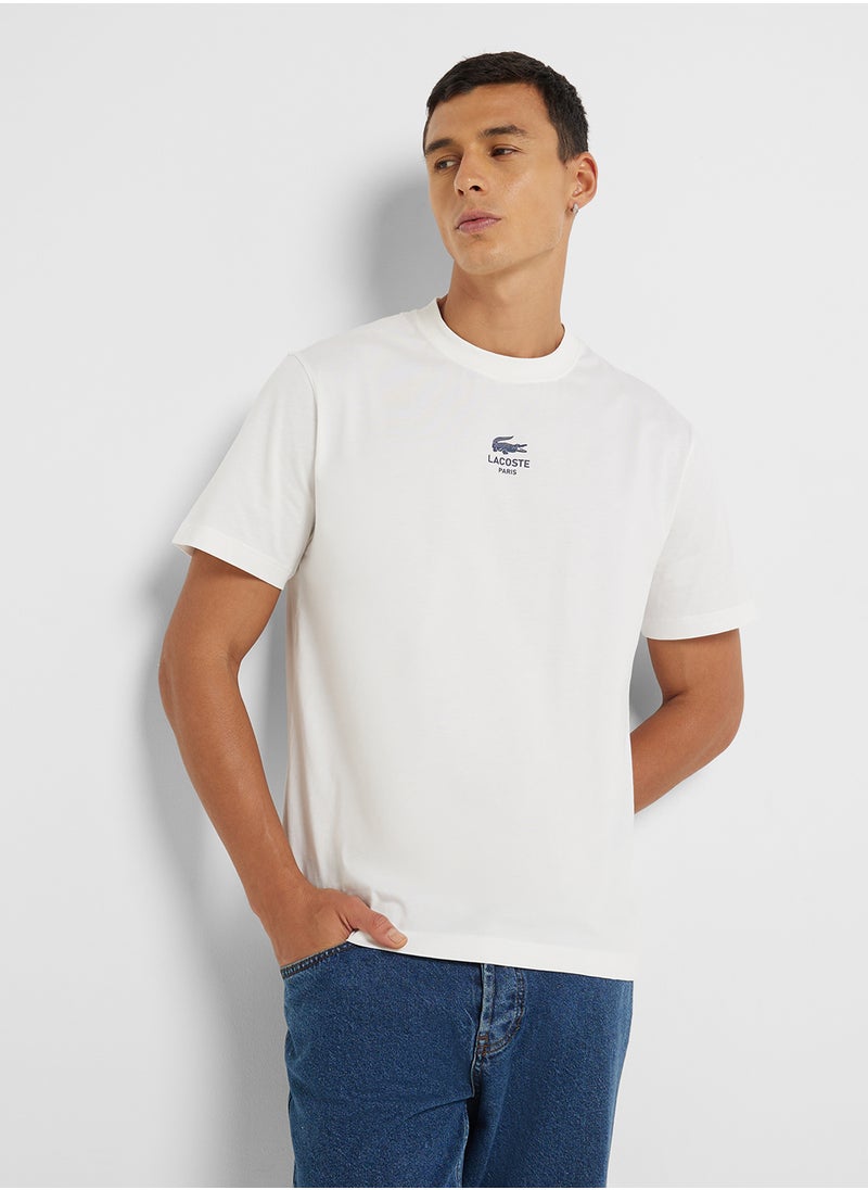 LACOSTE Logo Graphic Crew Neck Short Sleeve T-Shirt  - Image 1