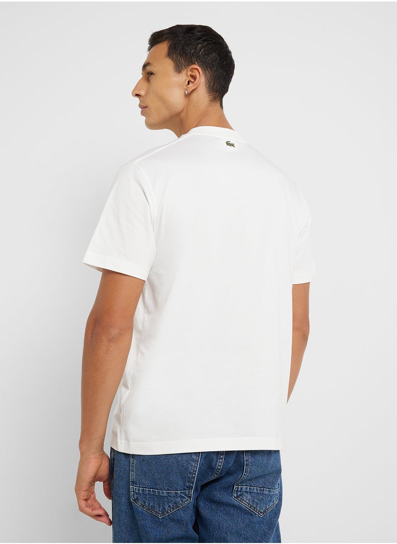 LACOSTE Logo Graphic Crew Neck Short Sleeve T-Shirt  - Image 2