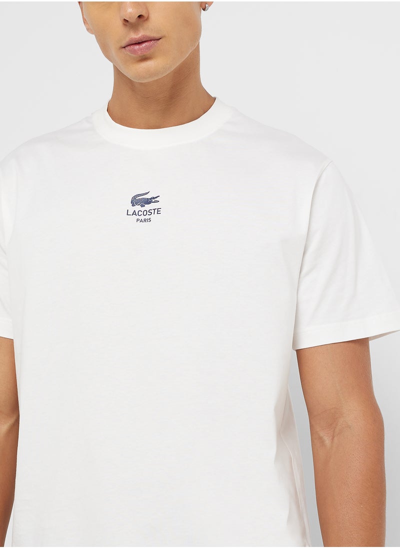 LACOSTE Logo Graphic Crew Neck Short Sleeve T-Shirt  - Image 3