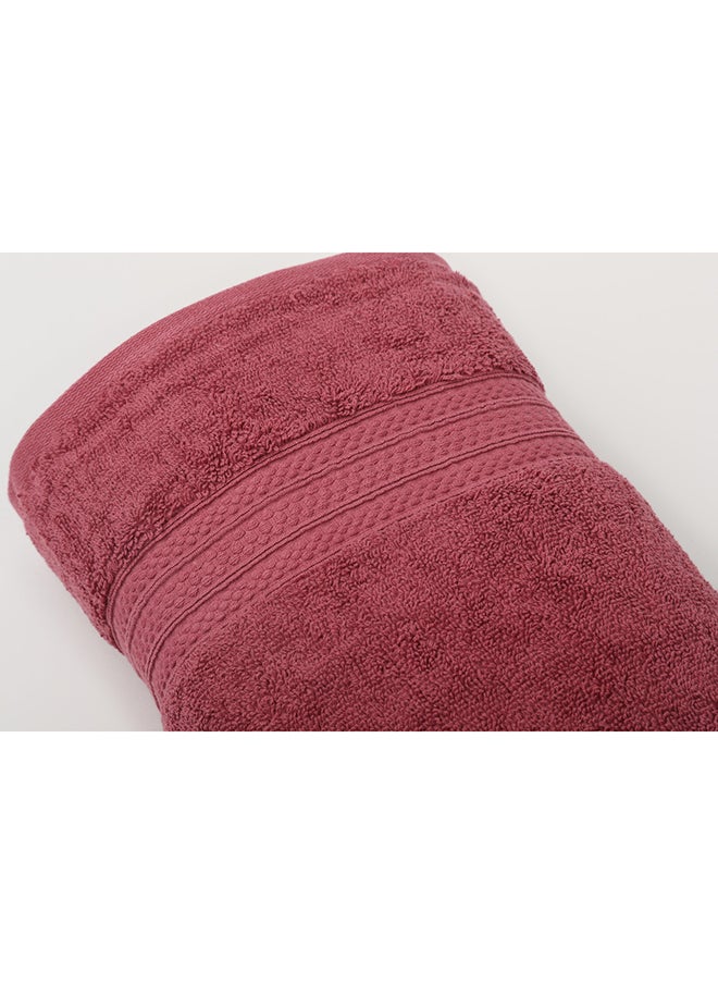 White Rose Towel HARMONY S - 650 GSM - 100% Cotton Terry -Bath Sheet 80x160 cm-Premium Touch-Quick Dry - Super Absorbent-Light Maroon  - Image 4