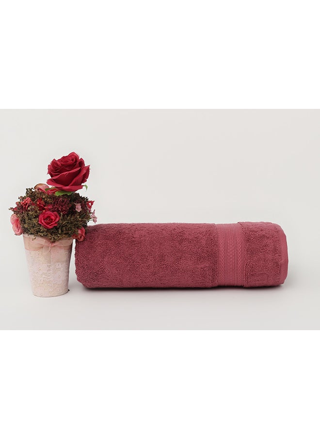 White Rose Towel HARMONY S - 650 GSM - 100% Cotton Terry -Bath Sheet 80x160 cm-Premium Touch-Quick Dry - Super Absorbent-Light Maroon  - Image 2