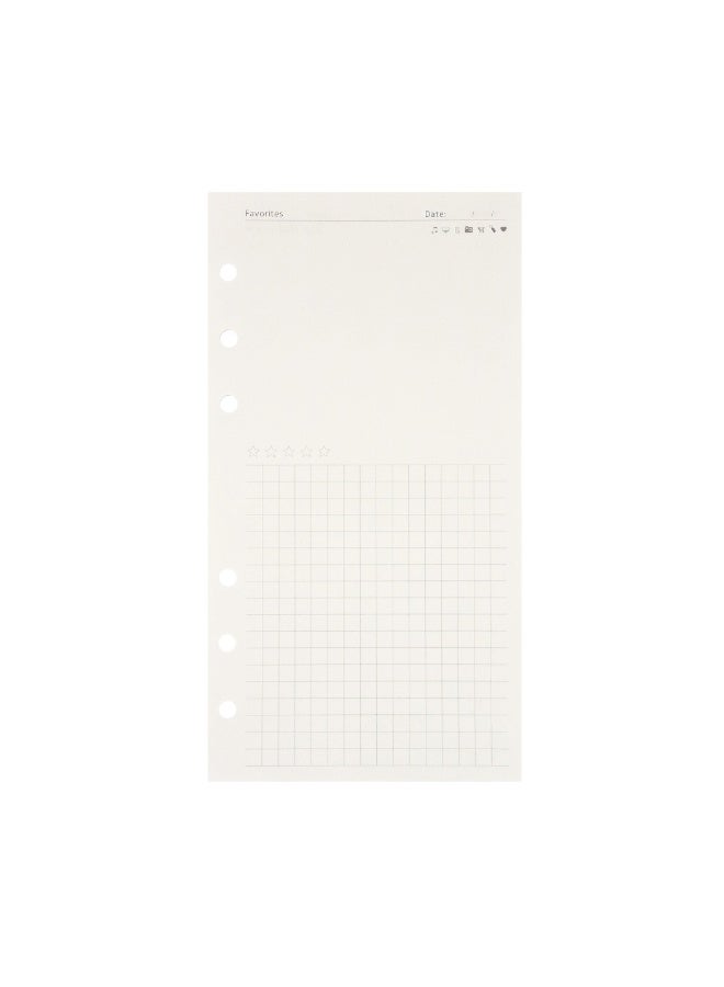Zelten 1 Pack A6 45 Sheets/90 Pages FavoritesLoose Leaf Punched Paper Refills Paper for 6 Hole Binder Personal Organizer Diary Notebook Refillable Planner - Image 2