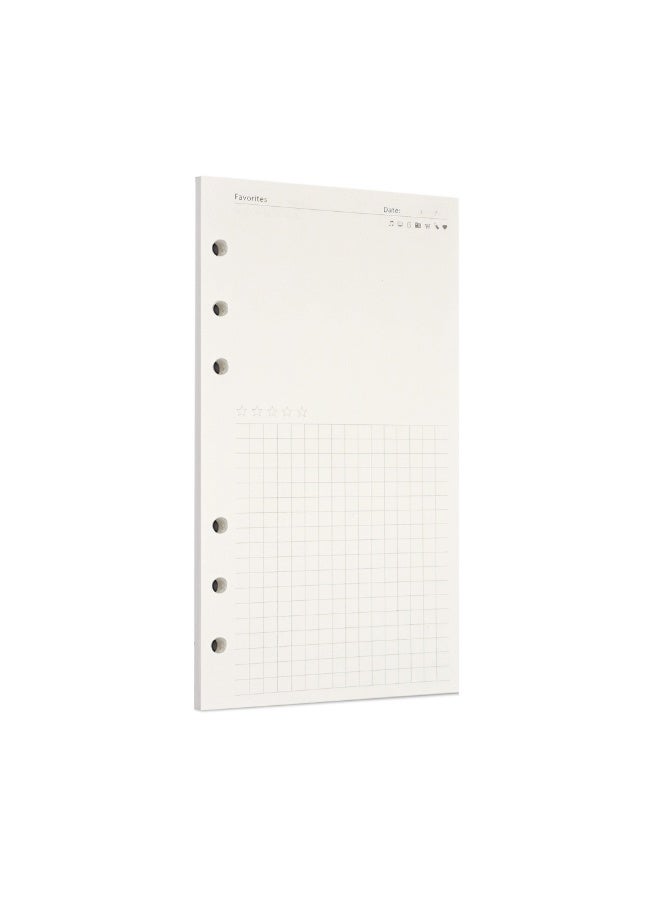 Zelten 1 Pack A6 45 Sheets/90 Pages FavoritesLoose Leaf Punched Paper Refills Paper for 6 Hole Binder Personal Organizer Diary Notebook Refillable Planner - Image 1