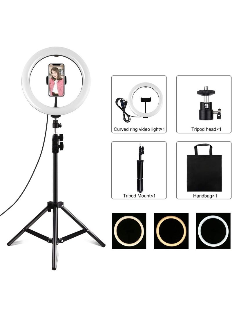 10.2 Inch Dimmable LED Selfie Ring Light with Tripod Stand & Phone Holder – Perfect for Live Streaming, Photography, Makeup, YouTube & TikTok, Compatible with iPhone & Android - Image 3