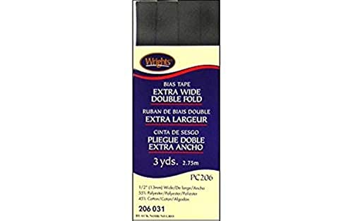 Wrights Products 117-206-031 Extra Wide Double Fold Bias Tape, 3 yd., Black - Image 1