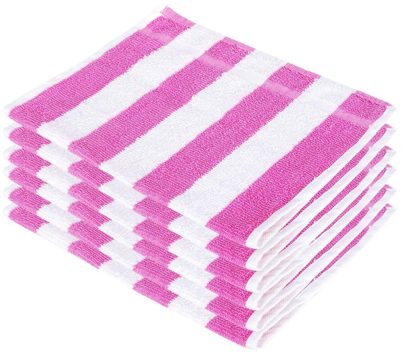 Cotton Colors Cotton Colors Cotton 300 GSM Hand Towel Set (Pack of 6, Striped)_D50  - Image 1