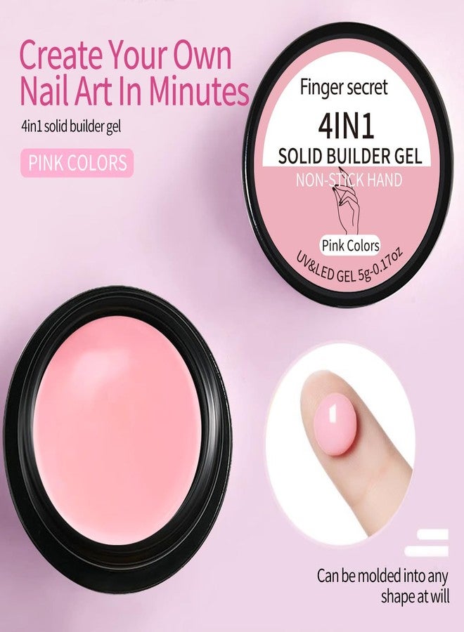 AOBOO Solid Builder Gel for Nails 4 Colors Builder Gel Nail Kit 4 in1 Non-sticky for Nails Extension with Art Tools for DIY in Salon & Home Solution (1) - Image 5