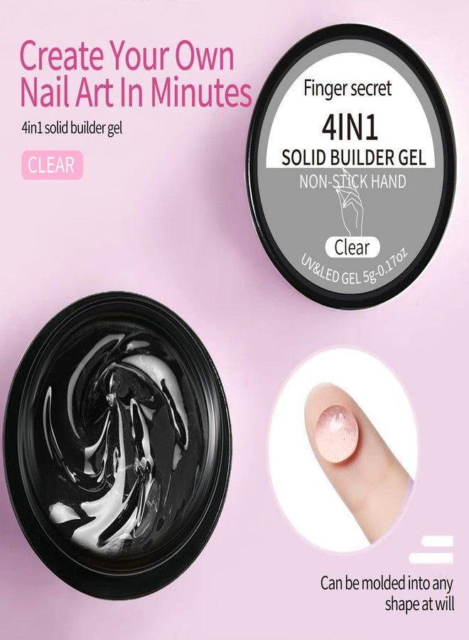 AOBOO Solid Builder Gel for Nails 4 Colors Builder Gel Nail Kit 4 in1 Non-sticky for Nails Extension with Art Tools for DIY in Salon & Home Solution (1) - Image 3