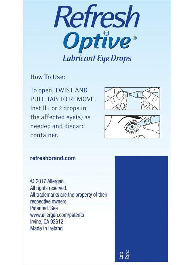 REFRESH Optive Lubricant Eye Drops, Preservative-Free, 0.01 Fl Oz Single-Use Containers, 60 Count - Image 2