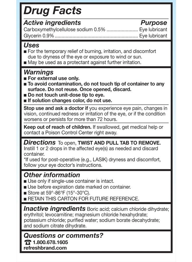 REFRESH Optive Lubricant Eye Drops, Preservative-Free, 0.01 Fl Oz Single-Use Containers, 60 Count - Image 4