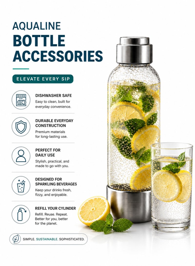 AQUALINE AQUA PRO SS Luxury Sparkling Drink Maker | Soda Maker | Sparkle Any Drink | Ultimate Kit | Fizz Infuser Technology | 3× CO₂ Cylinders | Stainless Steel - Image 4