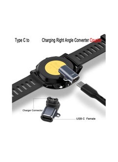 Y&D USB C Garmin Watch 90° Angle Adapter Connector, Type to Charging Right Converter Coupler, for Smartwatch/Bracelet, Blue Gray, Fenix 7 7X 5s, 2Pcs (Front Bend)  - Image 2