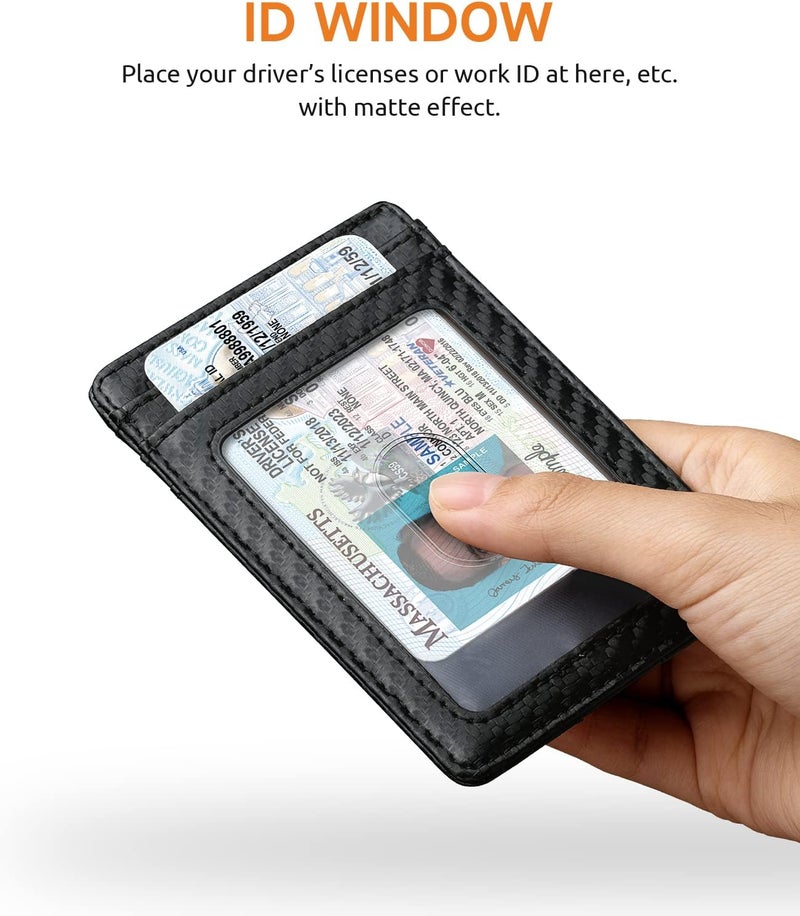 Buffway Mens Slim Wallet, Minimalist Thin Front Pocket Leather Credit Card Holder with RFID Blocking for Work Travel - Image 4