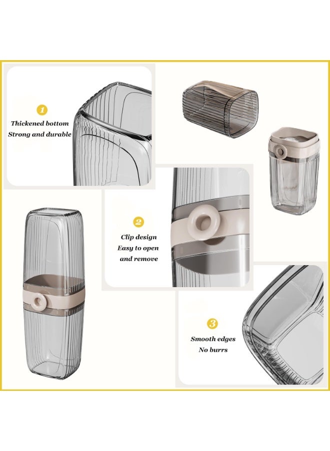 bdo Travel Toothbrush Case, 2 in 1 Dustproof Toothbrush Cover and Rinse Cup, Multifunctional Toothbrush Cup, Portable Toothpaste Travel Toothbrush Holder for Business, Camping, School, Trip - Image 4