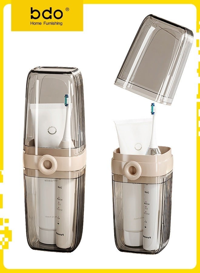 bdo Travel Toothbrush Case, 2 in 1 Dustproof Toothbrush Cover and Rinse Cup, Multifunctional Toothbrush Cup, Portable Toothpaste Travel Toothbrush Holder for Business, Camping, School, Trip - Image 1