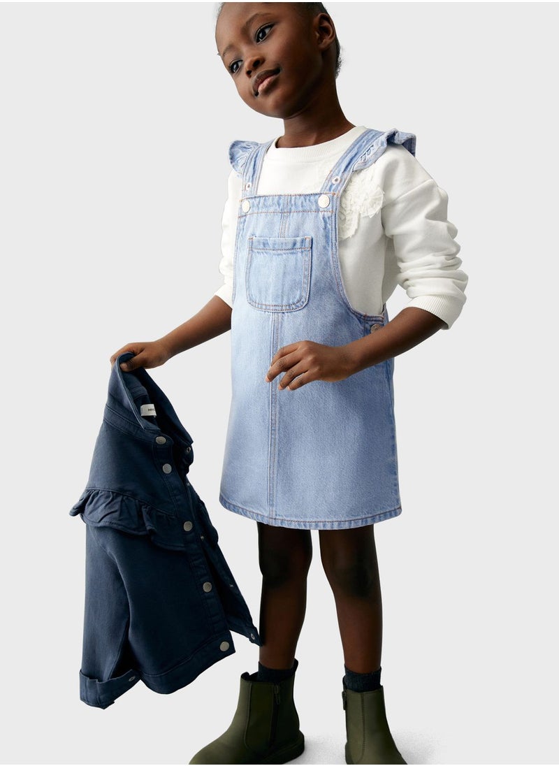 MANGO - Infant Denim Dungarees - Image 1