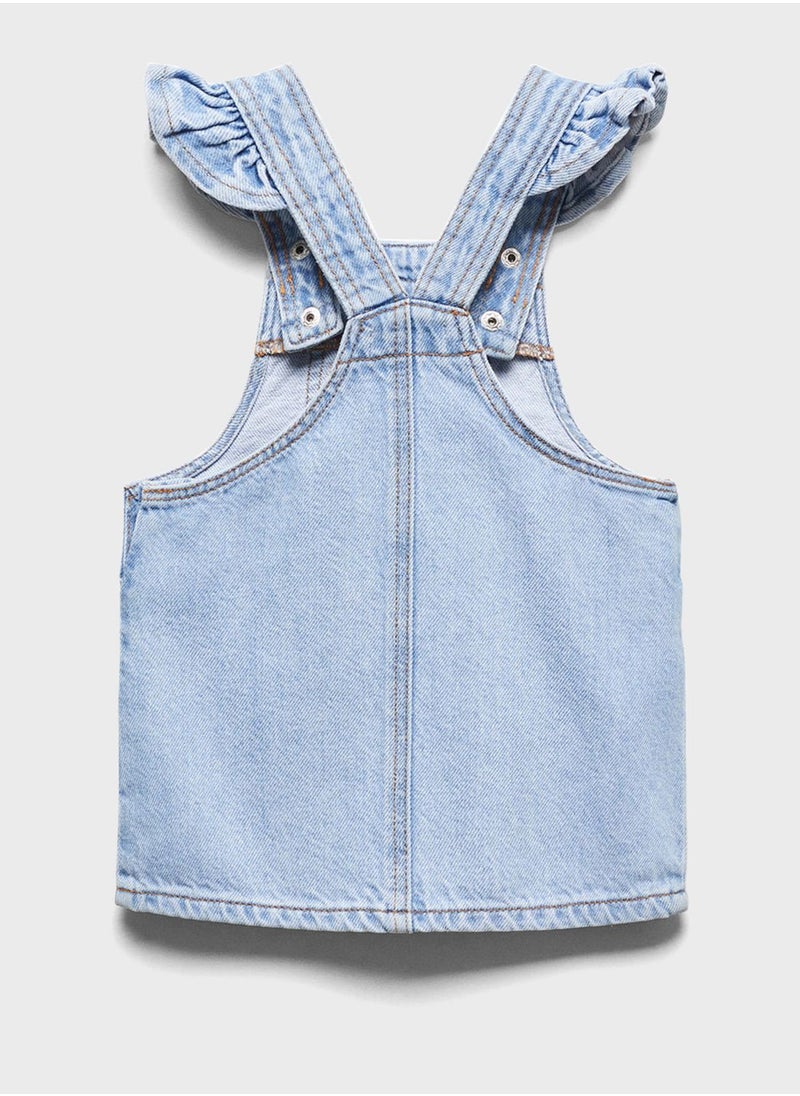 MANGO - Infant Denim Dungarees - Image 1
