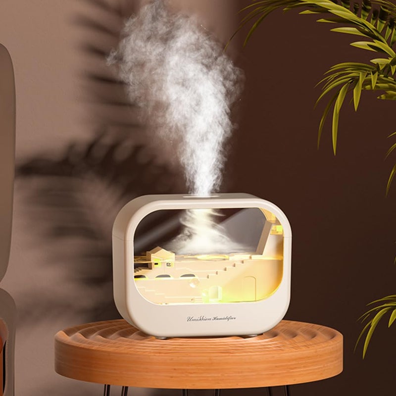Dgffan Essential Oil Diffuser, Cute Humidifier with 7 LED Light Colors, Waterless Auto Shut-Off & Timer Setting Cool Mist Humidifier Diffuser for Spa Home Yoga Office Bedroom(Cream) - Image 1