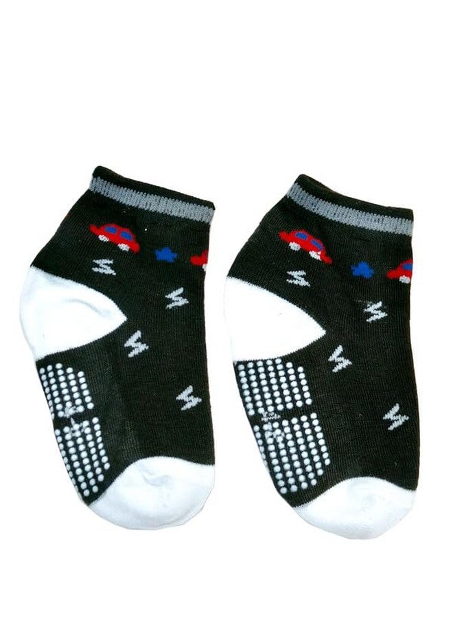 MIKONIKO Non Slip Toddler Socks with Grip Boys Girls 6 Pairs Anti Skid Crew Socks Baby Kids_1-2 Years - Image 4