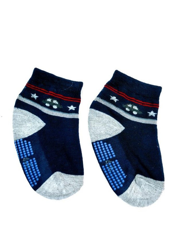 MIKONIKO Non Slip Toddler Socks with Grip Boys Girls 6 Pairs Anti Skid Crew Socks Baby Kids_1-2 Years - Image 5