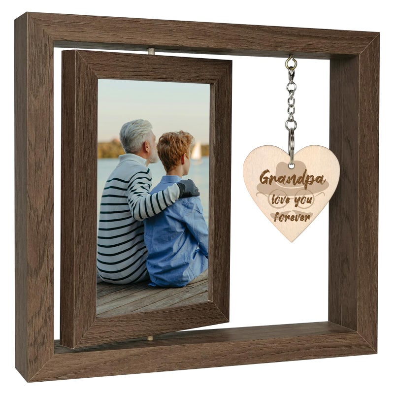 Eyitupc Grandpa Love You Forever Picture Frame Grandfather Birthday Day Day Homps من الأحفاد عرض اثنين 4x6 - Image 1
