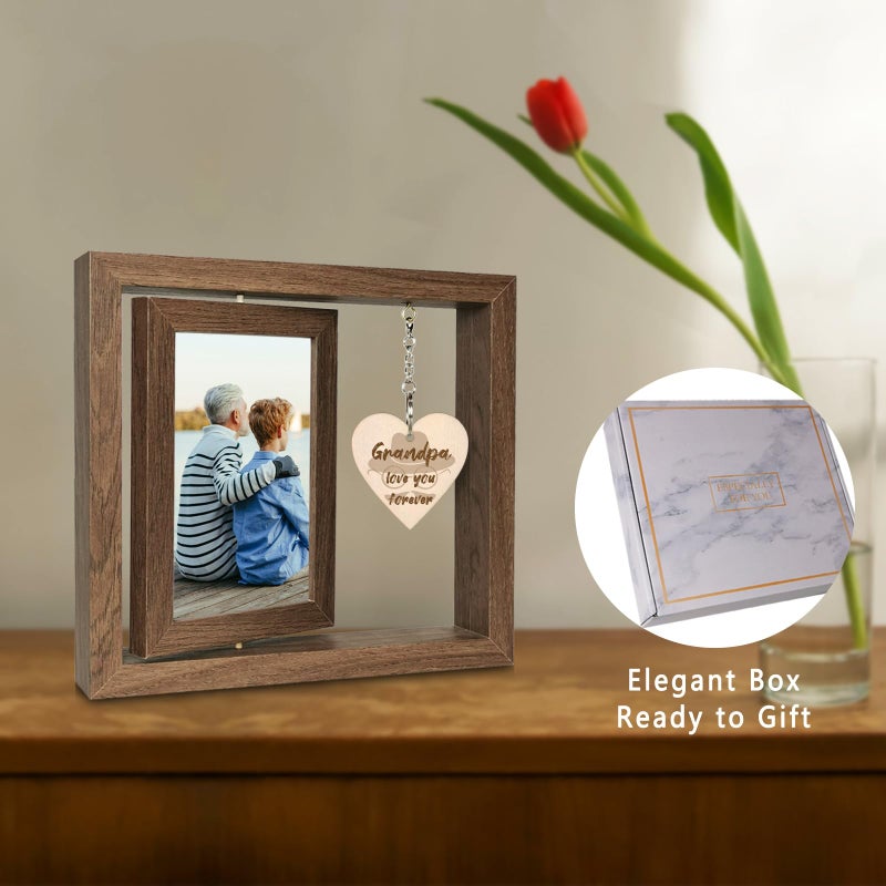 Eyitupc Grandpa Love You Forever Picture Frame Grandfather Birthday Day Day Homps من الأحفاد عرض اثنين 4x6 - Image 2