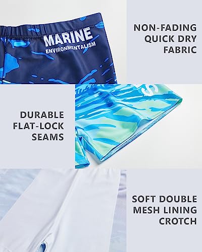 KANAV 3 Pack Men's Athletic Square Leg Swimsuit Jammers Durable Compression Swim Briefs Training Bathing Swimming Shorts - Image 5