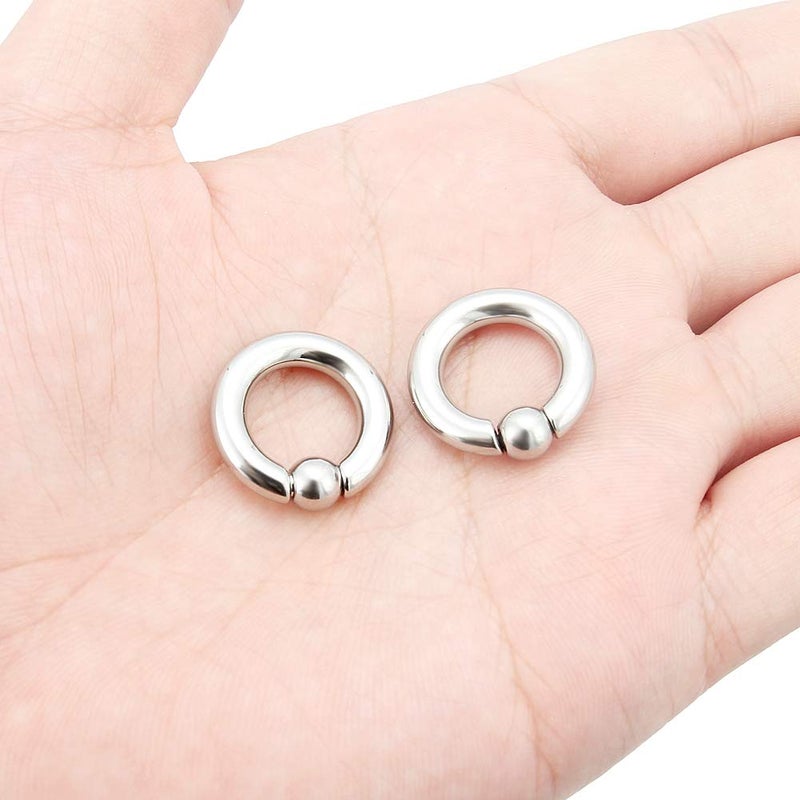 Ftovosyo PA Ring Captive Bead Rings Spring Action BCR Ball Rings 6G 316L Surgical Steel Pierced Body Jewelry for Women 2PCS 12mm - Image 3