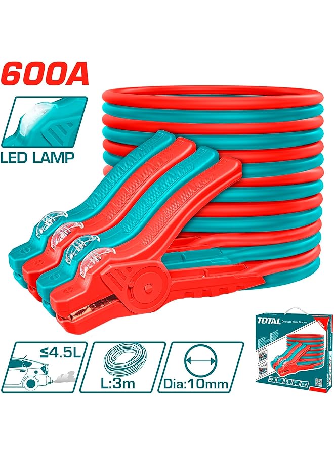 TOTAL Car Booster Cable With Lamp 600Amp Pbca16008L - Image 2