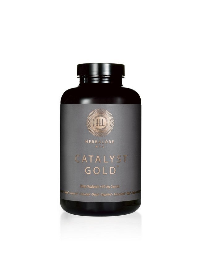 Herbalore - Natural Catalyst Gold Superfood Supplement | for Immunity, Digestion, Hair, Skin, and Nails (240 Capsules) - Image 1