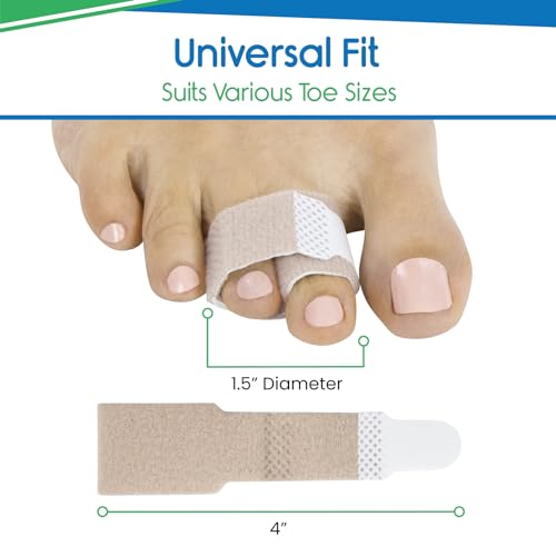 ViveSole Broken Toe Wrap (4 Pack) - Hammer Toe Corrector-Compression Cushion for Women, Men and Seniors-Reusable and Soft Big Crooked Toe Splint - Overlapping Pain Relief Separator Bandage, Nylon - Image 4