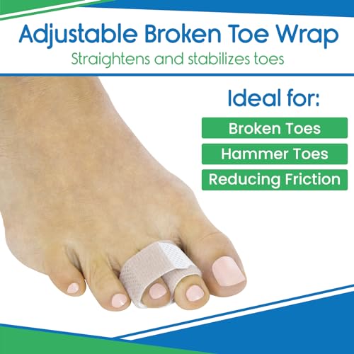 ViveSole Broken Toe Wrap (4 Pack) - Hammer Toe Corrector-Compression Cushion for Women, Men and Seniors-Reusable and Soft Big Crooked Toe Splint - Overlapping Pain Relief Separator Bandage, Nylon - Image 3