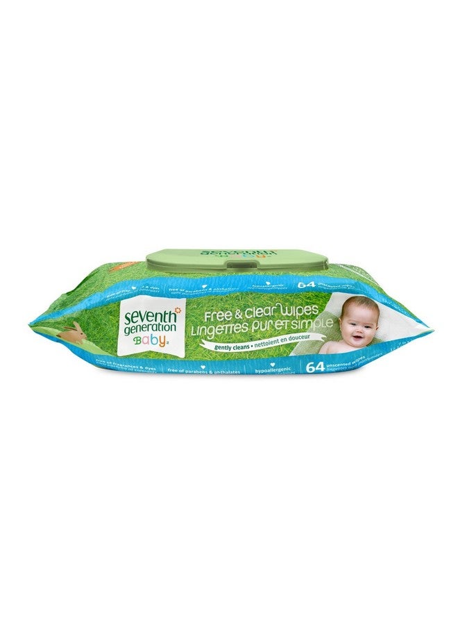 Seventh Generation Chlorine Free Baby Wipes Refill Pack -- 7 (64 wipes)