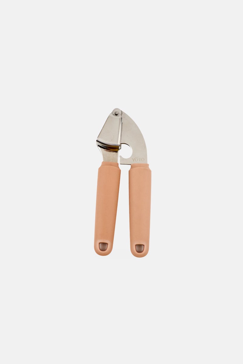YOTO Stainless Steel Garlic Press, Peach - Image 2