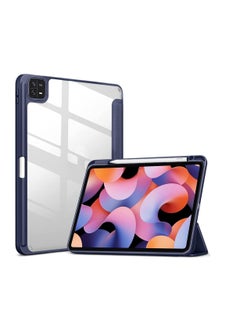 Case for Xiaomi Mi Pad 6/Mi Pad 6 Pro (11-inch, 2023 Model) with Pen Holder, Clear Transparent Back Protective Case, Slim Stand, Shockproof Tablet